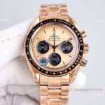 Swiss Replica Omega Speedmaster Chrono Moonwatch Rose Gold Panda Dial 42mm